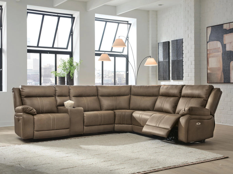 Max-Media Power Reclining Sectional with Audio Console