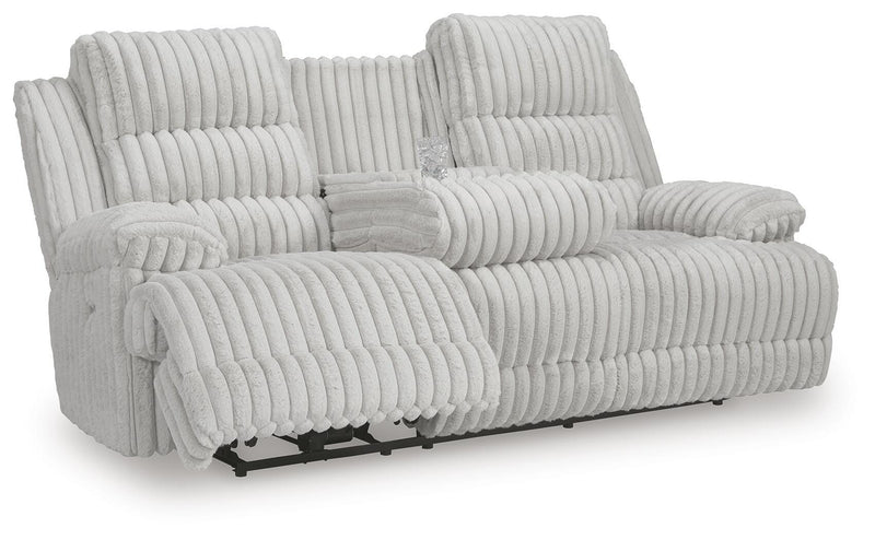 Technique Power Reclining Sofa with Drop Down Table