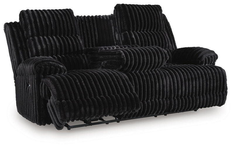 Technique Power Reclining Sofa with Drop Down Table