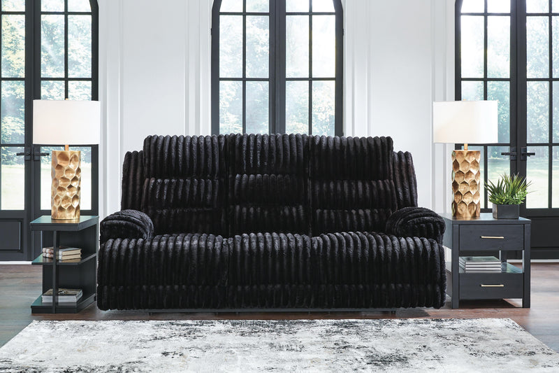 Technique Power Reclining Sofa with Drop Down Table