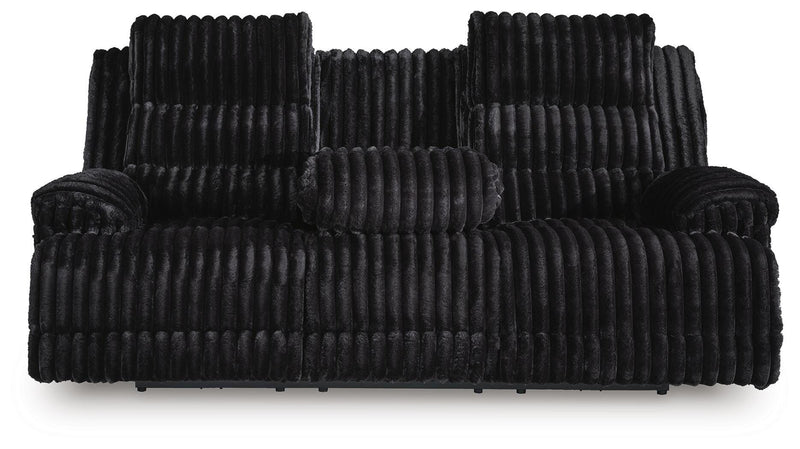 Technique Power Reclining Sofa with Drop Down Table