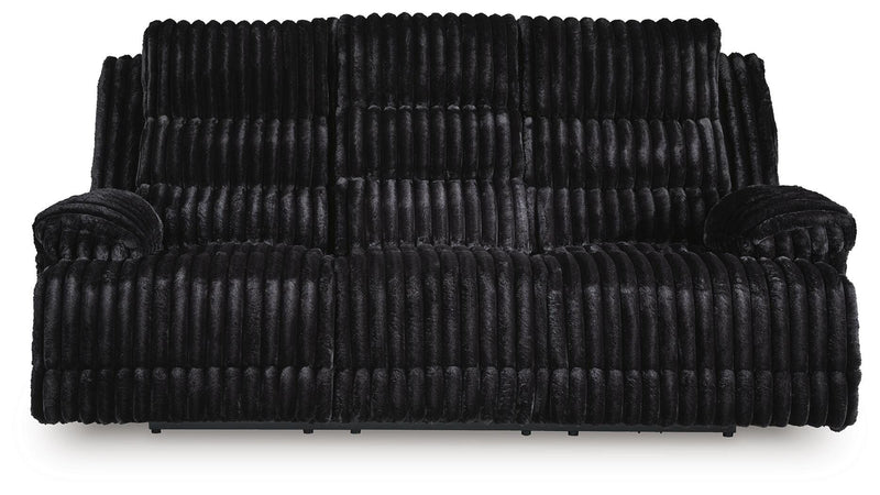 Technique Power Reclining Sofa with Drop Down Table