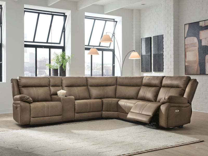 Max-Media Power Reclining Sectional with Audio Console
