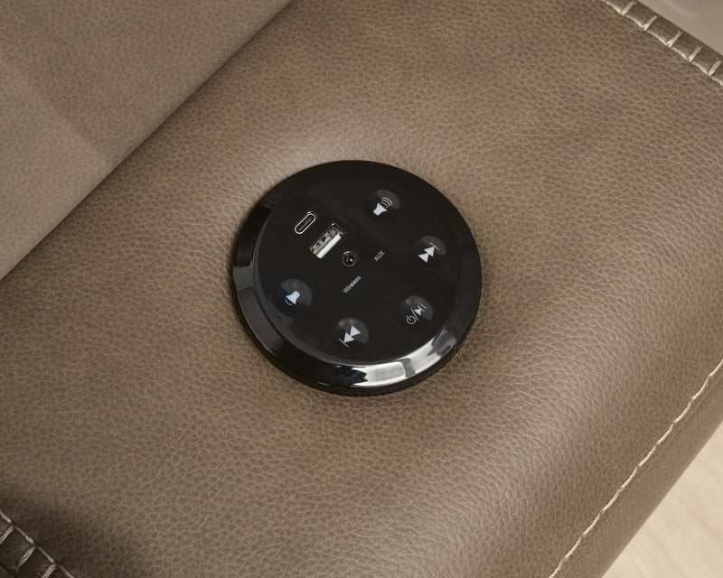 Max-Media Power Reclining Sectional with Audio Console