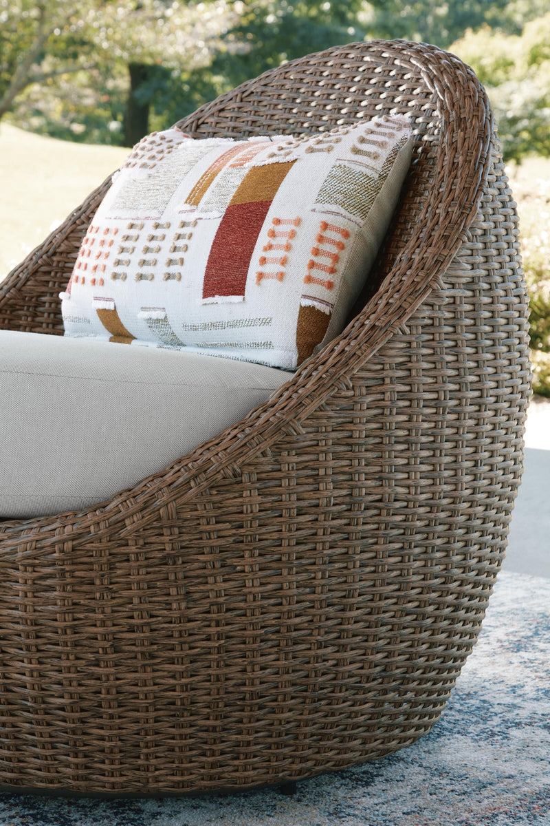 Cardiff Beach Outdoor Loveseat/2 Swivel Chairs (Set of 3)