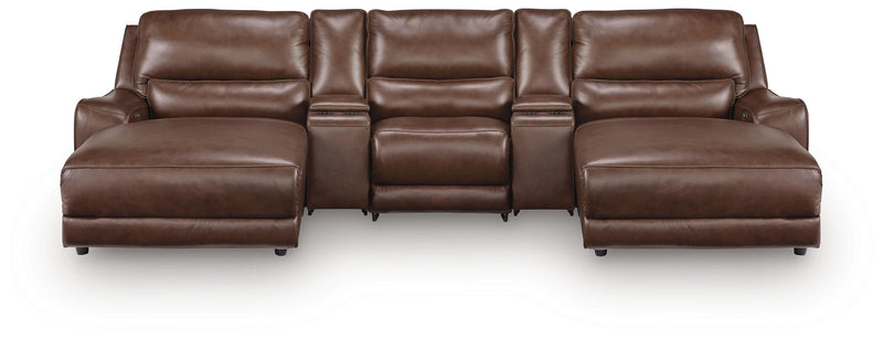 Silverbrooke Reclining Sectional with Double Chaise and Storage Consoles